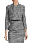 Michael Kors Collection Wool Houndstooth Cropped Jacket