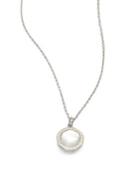 Ippolita Stella Mother-of-pearl, Clear Quartz, Diamond & Sterling Silver Lollipop Doublet Pendant Necklac
