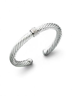 David Yurman Cable Classics Bracelet With Diamonds And White Gold