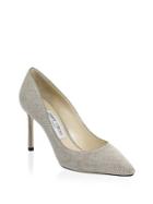 Jimmy Choo Canvas Leather Point Toe Pumps