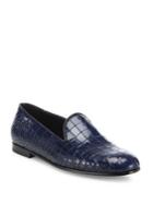 Giorgio Armani Croc-printed Leather Loafers