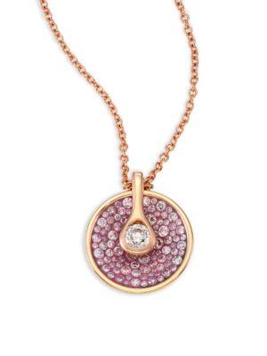 Pleve Opus Diamond & 18k Rose Gold Pendant Necklace
