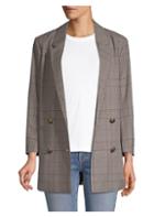 The Kooples Double-breasted Plaid Blazer