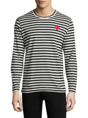 Comme Des Garcons Play Mini Heart Long Sleeve Cotton Tee