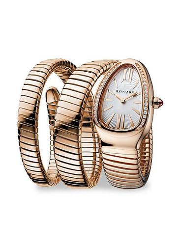 Bvlgari Serpenti Rose Gold & Diamond Double Twist Bracelet Watch