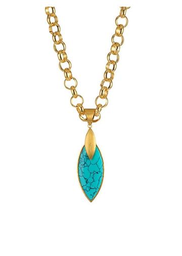Dean Davidson Lotus 22k Goldplated & Turquoise Pendant Necklace