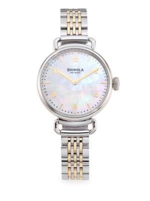 Shinola Canfield Mother-of-pearl & Two-tone Stainless Steel Bracelet Watch