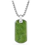 David Yurman Tag Enhancer Nephrite And Sterling Silver Pendant Necklace
