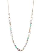 Alexis Bittar Elements Swarovski Crystal & 10k Yellow Gold Beaded Chain Link Necklace
