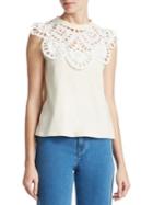 See By Chloe Lace Neck Tank Top