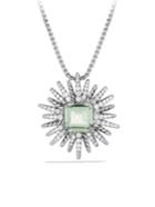 David Yurman Starburst Necklace With Diamonds And Prasiolite In Silver, 30mm