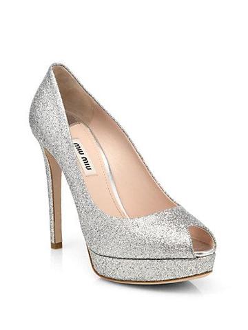 Miu Miu Glitter Platform Pumps
