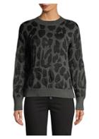 Rta Liam Metallic Leopard Sweater