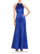 Kay Unger Beaded Halter Gown