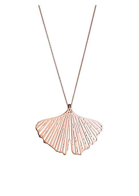 Ginette Ny Gingko 14k Rose Gold Cut-out Pendant Necklace