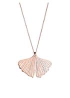 Ginette Ny Gingko 14k Rose Gold Cut-out Pendant Necklace