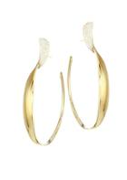 Ippolita Stardust 18k Yellow Gold & Diamond Pave Twisted Ribbon Hoop Earrings
