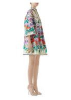 Gucci Short Sleeve Poplin Floral Tunic Dress