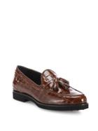 Tod's Gomma Croc-embossed Patent Leather Tassel Loafers