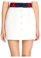 Miu Miu Button Front Contrast Waist Skirt