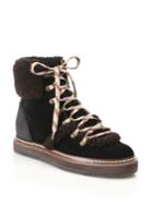 See By Chloe Eileen Suede & Shearling Lace-up Booties