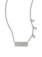 Meira T Diamond & 14k White Gold Bar Pendant Necklace