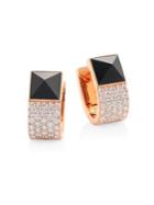 Roberto Coin Prive Pyramid Pave Diamond & Black Jade Earrings