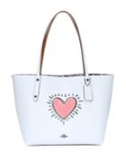 Coach Coach X Keith Haring Sequin Heart Leather Market Tote
