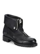 Alexander Mcqueen Fold-over Leather Moto Boots