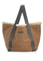 Brunello Cucinelli Shearling-lined Leather Tote Bag