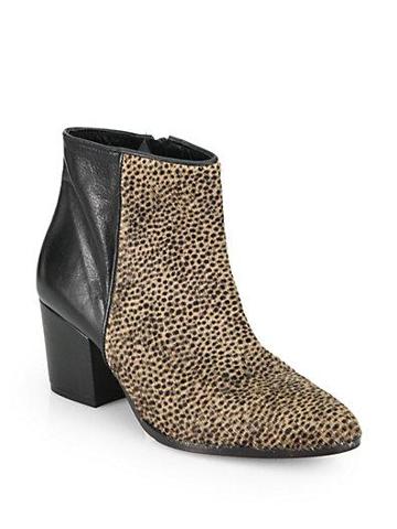 Freda Salvador Divide Spotted Calf Hair & Leather Ankle Boots