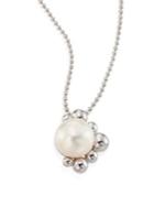 Anzie Bubbling Brook Dew Drop 9-10mm Cultured Freshwater Pearl & Sterling Silver Pendant Necklace