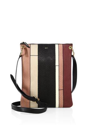 A.l.c. Colorblock Watersnake Leather Messenger Bag