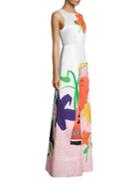 Alice + Olivia Honey Printed A-line Gown