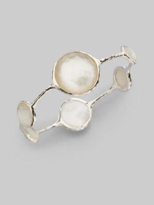 Ippolita Wonderland Mother-of-pearl, Clear Quartz & Sterling Silver Six-stone Doublet Bangle Bracelet