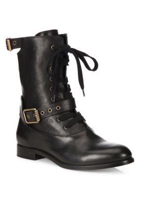 Chloe Leather Combat Boots
