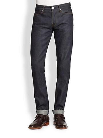 3x1 Raw Cuffed Slim Fit Jeans