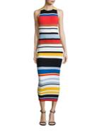Alice + Olivia Jenner Sleeveless Striped Dress