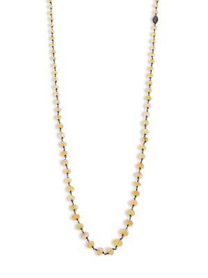 Nina Gilin Long Opal & Diamond Beaded Necklace