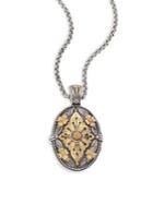 Konstantino Hebe Engraved 18k Yellow Gold & Sterling Silver Pendant