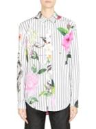 Off-white Striped Floral-print Shirt