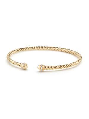 David Yurman Cable Spira? 18k Gold & Diamond Bracelet