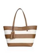 Michael Michael Kors Striped Coated Canvas Large East West Tote
