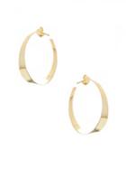 Lana Jewelry Small Flat Gloss 14k Yellow Gold Hoop Earrings