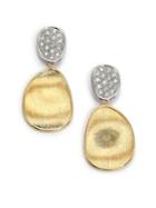 Marco Bicego Lunaria Diamond & 18k Yellow Gold Small Drop Earrings