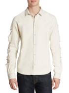 Iro Distressed Woven Cotton Button-down Shirt