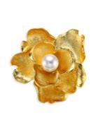 Kenneth Jay Lane Faux-pearl Flower Brooch