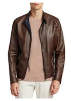 Saks Fifth Avenue Collection Banded Leather Jacket