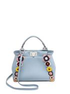 Fendi Peekaboo Floral-embellished Leather Handbag