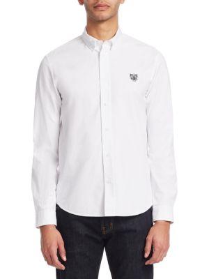 Kenzo Tiger Crest Embroidered Button-down Shirt